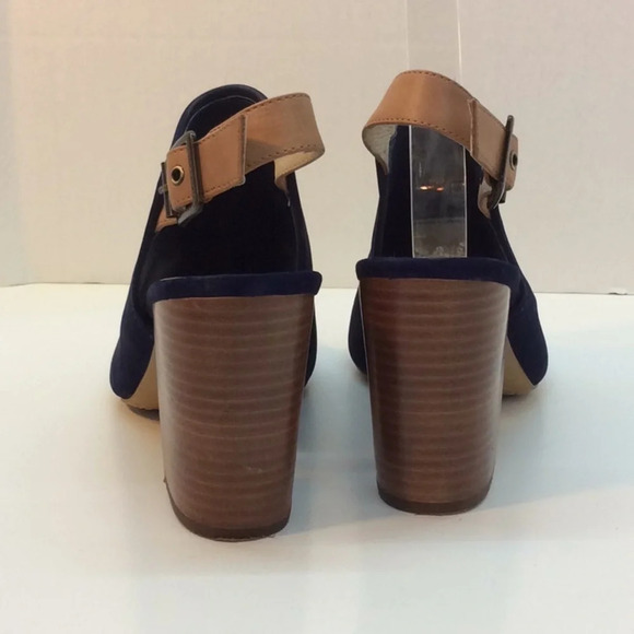 Vince Camuto Brianny Blue Suede OpenToe Slingbacks - Picture 5 of 11